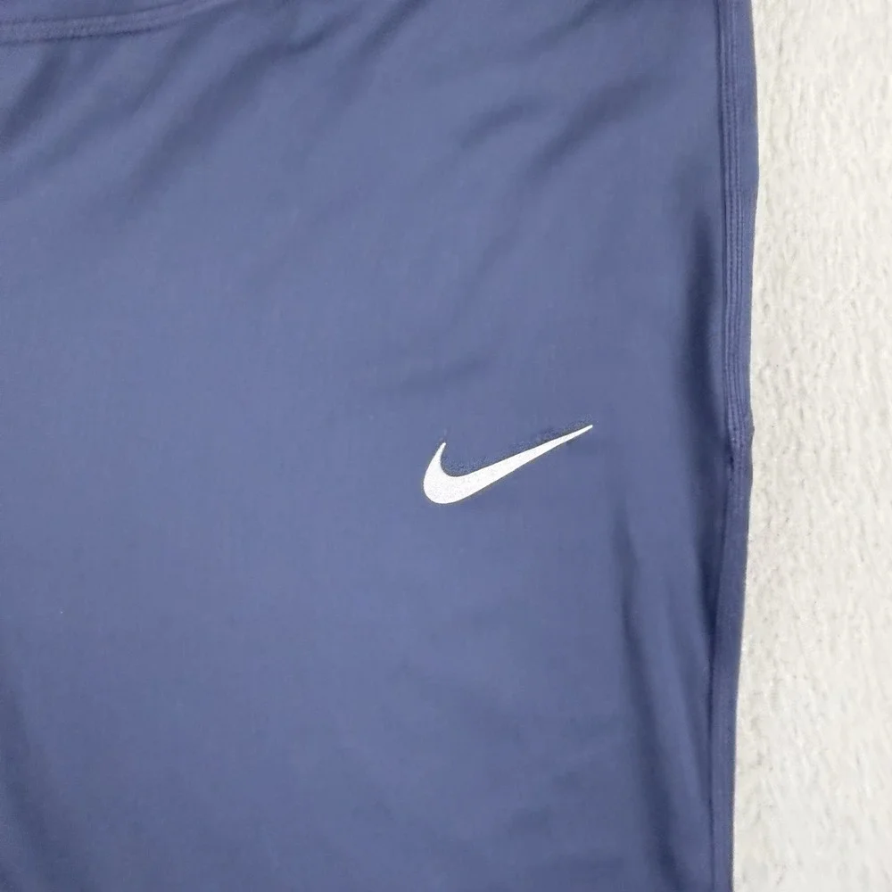Nike Dri-FIT Womens 3X Navy Blue Cropped Athletic Leggings Mesh Panel Drawstring